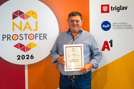 Branimir Verbovšek s priznanjem naprostofer 2026. Foto: Damjan Končar 